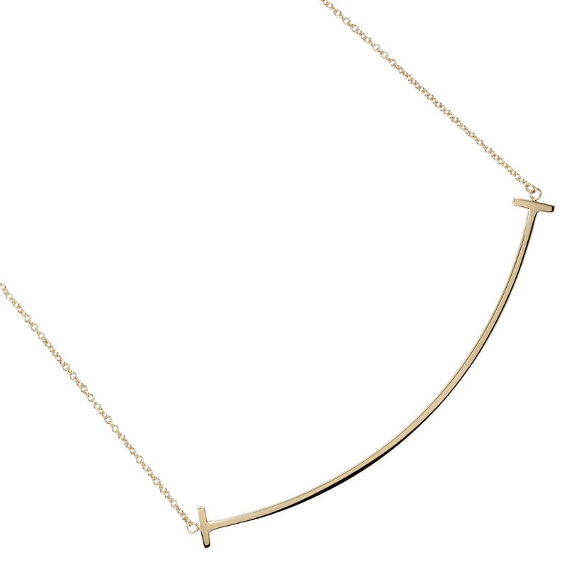 【TIFFANY&Co.】ティファニー
 Tスマイル ラージ ネックレス
 K18イエローゴールド 約3.67g T smile large レディースA+ランク
