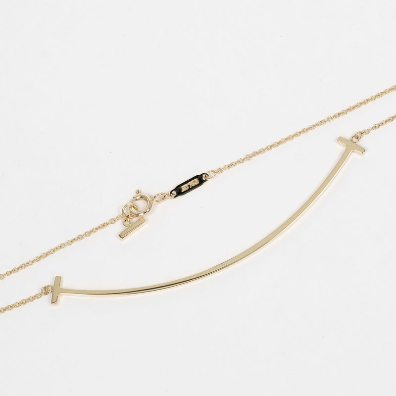 ティファニー Tスマイルネックレス ラージ ティースマイル K18ローズ