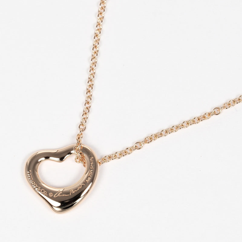 【TIFFANY&Co.】ティファニー
 オープンハート 11mm ネックレス
 K18ピンクゴールド×3P ダイヤモンド ハート 約2.91g Open Heart 0.4" レディースA+ランク