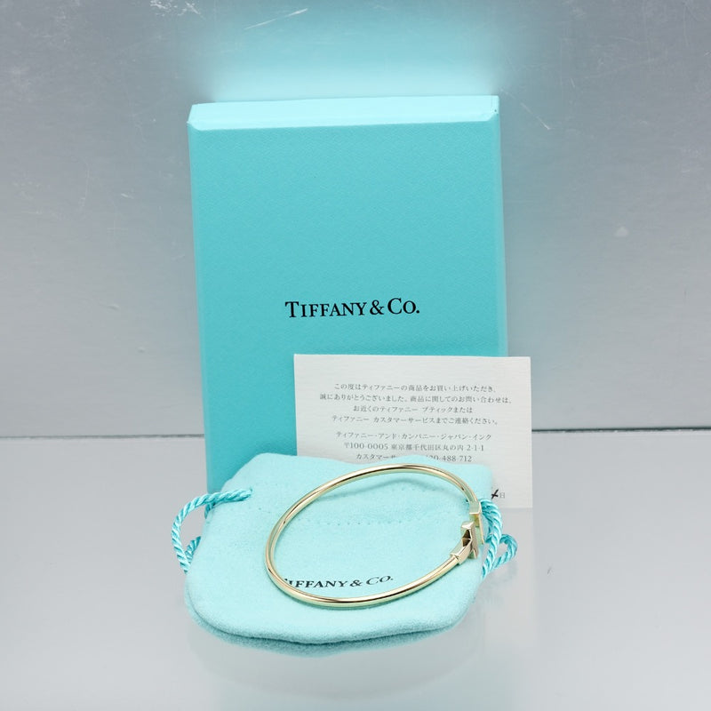[Tiffany & Co.] Tiffany 
 T 와이어 뱅글 
 16cm K18 옐로우 골드 약 8.85g T 와이어 레이디 A+순위