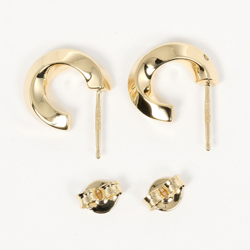 [Tiffany＆Co。]蒂法尼 
 刀边耳环 
 K18黄金约3.6克刀边缘女士A+等级