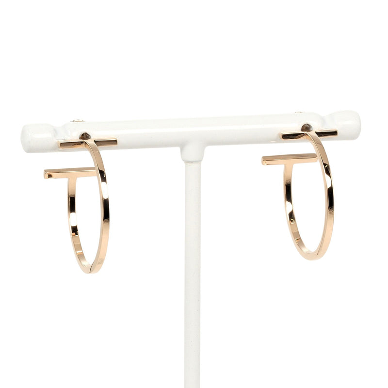 [TIFFANY & CO.] Tiffany 
 T hoop medium earrings 
 K18 Pink Gold Approximately 4.72g T Hoop Medium Ladies A+Rank