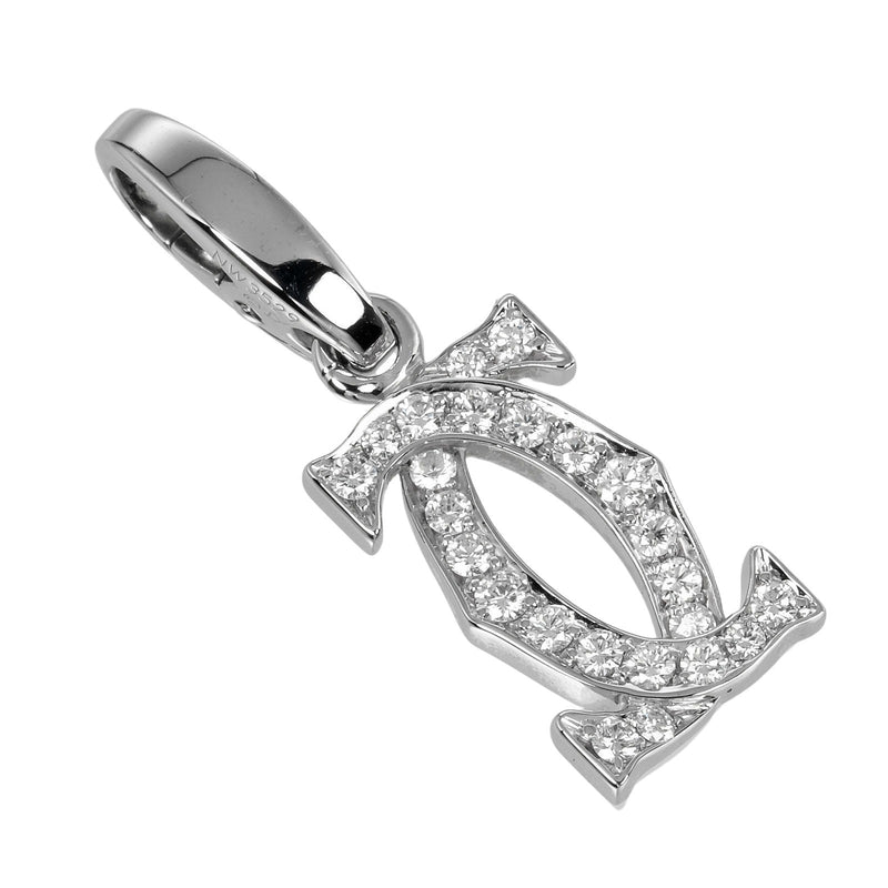 [Cartier] Cartier 
 2C Charm Pendant Top 
 K18 White Gold x Diamond about 2.32g 2c Charm Ladies A+Rank