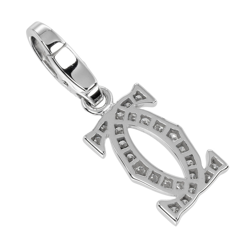 [Cartier] Cartier 
 2C Charm Pendant Top 
 K18 White Gold x Diamond about 2.32g 2c Charm Ladies A+Rank