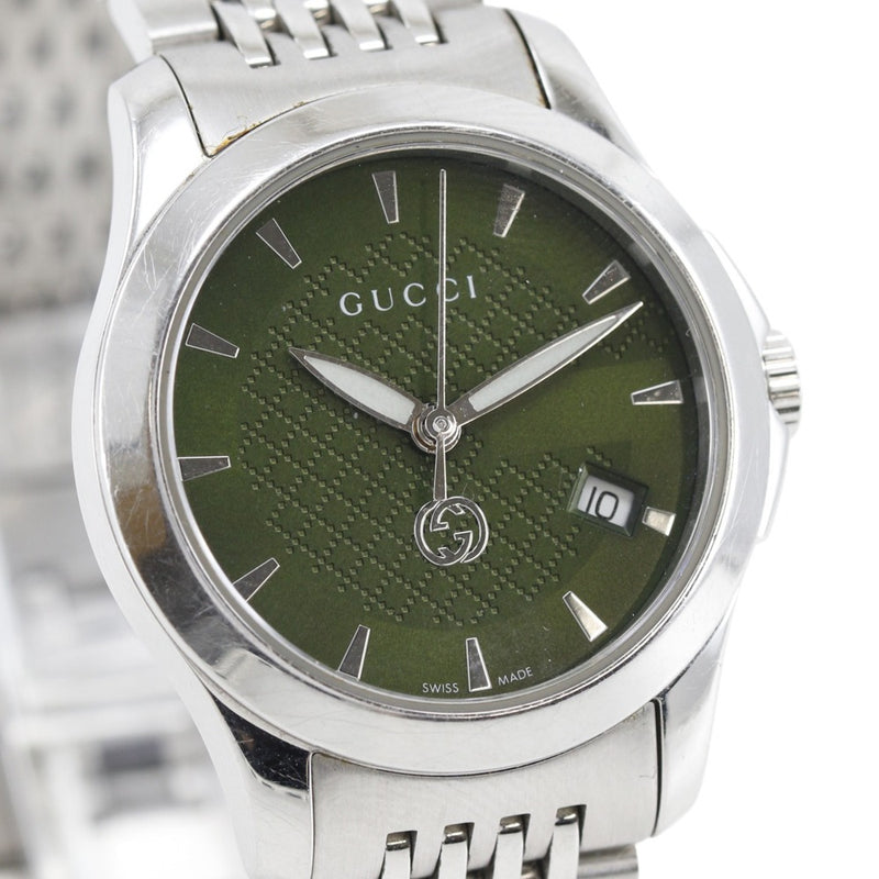 Gucci 126.5 Stainless Steel Quartz Analog Display Green Dial Watch Gucci Gucci Dive Stainless Steel Watch, 40mm | Neiman Marcus main image 4