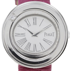 [PIAGET] Piage 
 Passion watch 
 1P Diamond P10402 K18 White Gold x Crocodile Quartz Analog Display Silver Dial Possession Ladies A Rank