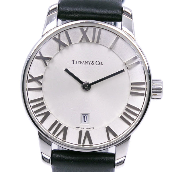 [Tiffany & co.]TIFFANY&Co. Atlas watch Stainless Steel× Leather Quartz Analog display SilverDial ATLAS Ladies A-Rank