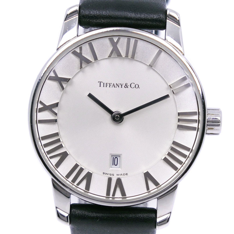 [Tiffany & CO.] Tiffany Atlas Watch en acier inoxydable x Quartz en cuir affichage argenté Silver Diad Atlas Ladies A-Rank