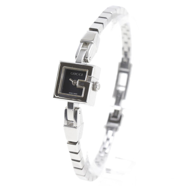 【GUCCI】グッチ
 Gミニ  腕時計
 102 ステンレススチール クオーツ アナログ表示 黒文字盤 G mini レディース