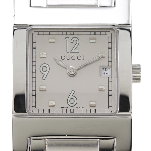 【GUCCI】グッチ
 腕時計
 7700L ステンレススチール クオーツ アナログ表示 グレー文字盤 レディースAランク