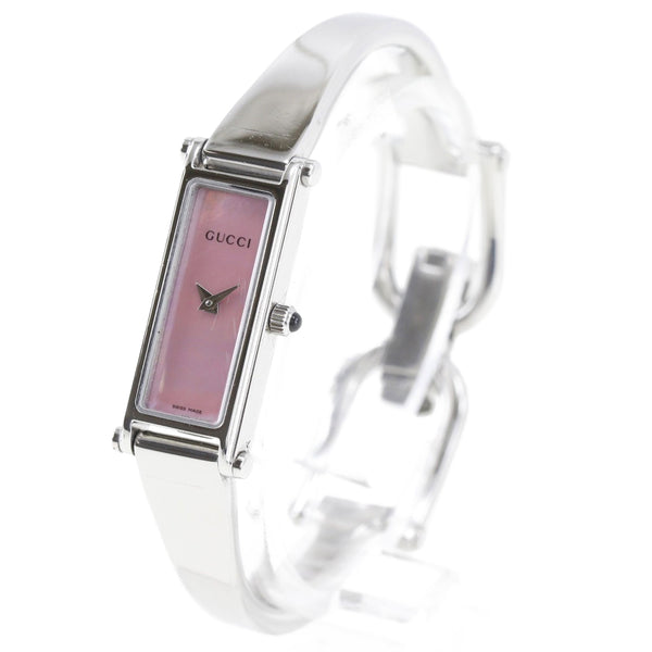 【GUCCI】グッチ
 腕時計
 1500L ステンレススチール クオーツ アナログ表示 ピンク文字盤 レディース