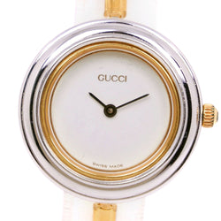 [GUCCI] Gucci 
 changeBezel watch 
 11/12.2 Plated Gold Quartz Analog display White dial Change Bezel Ladies