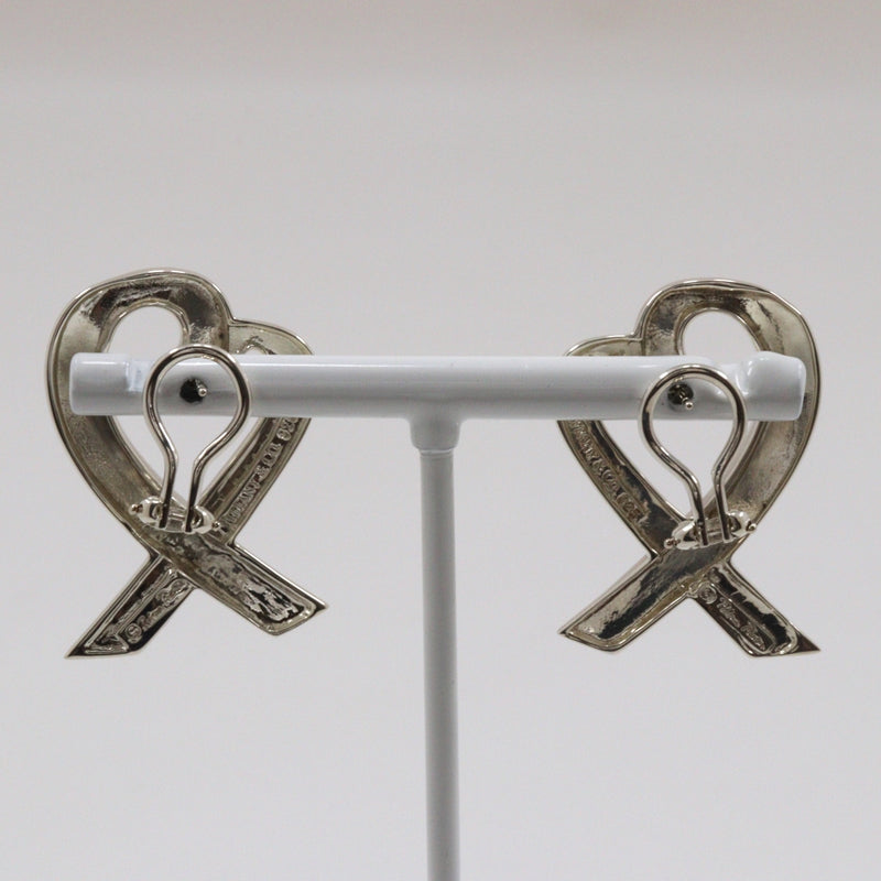 [Tiffany & co.]TIFFANY&Co. Rubbing Heart Earrings Large Picasso Silver 925 Approximately 12.4g Loving Heart Ladies A Rank