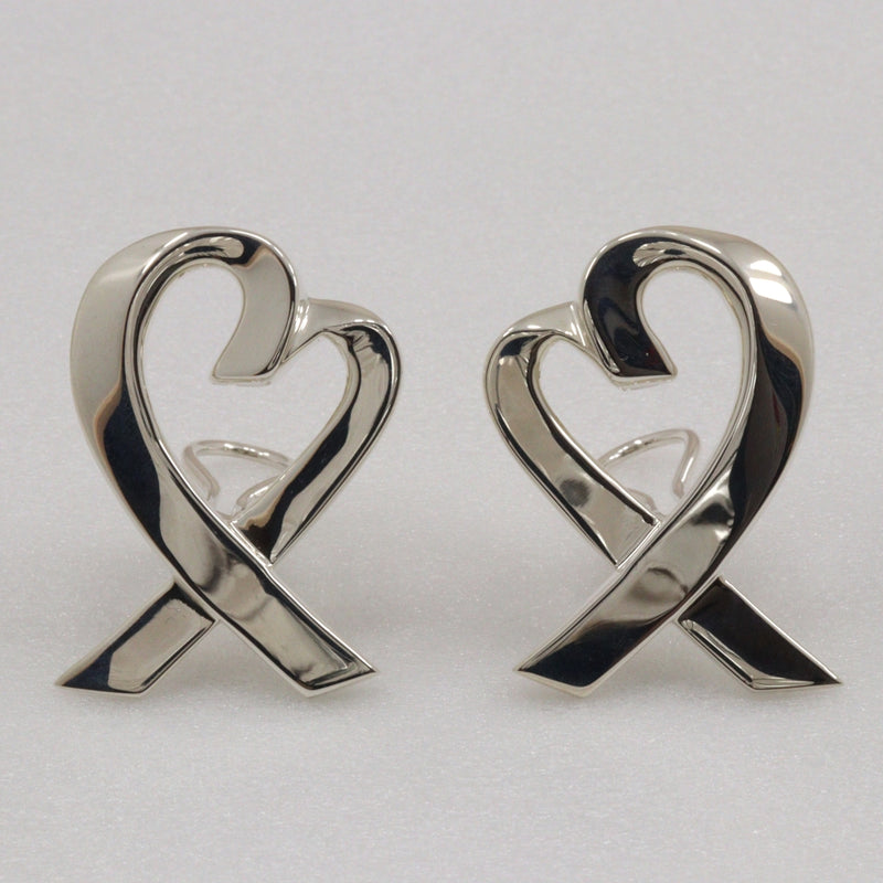 [Tiffany & co.]TIFFANY&Co. Rubbing Heart Earrings Large Picasso Silver 925 Approximately 12.4g Loving Heart Ladies A Rank