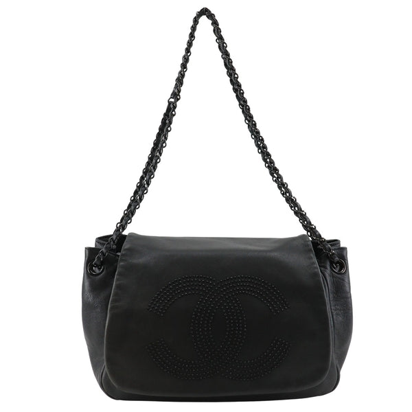 [Chanel] Chanel Bolso de hombro de doble cadena COCO Mark Mujeres de hombro de cuerpo cruzado negro de piel de cordero a5