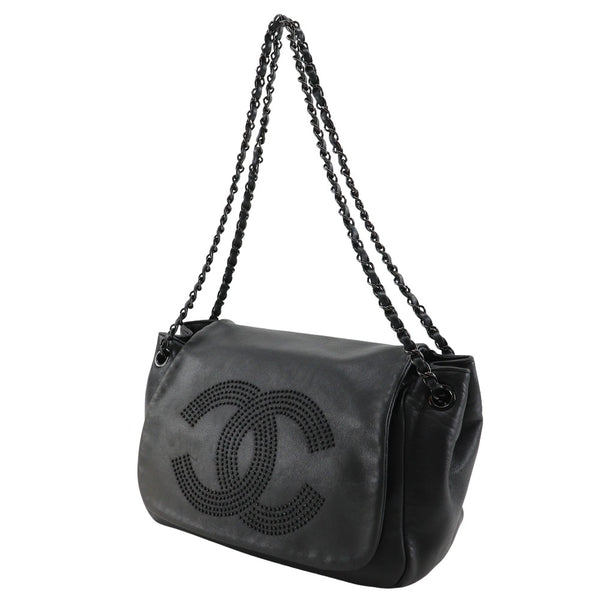 [Chanel] Chanel Bolso de hombro de doble cadena COCO Mark Mujeres de hombro de cuerpo cruzado negro de piel de cordero a5