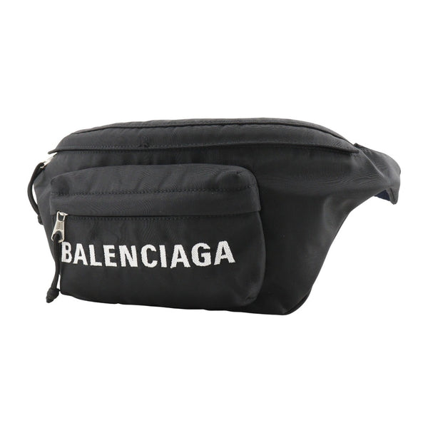 [Balenciaga] Balenciaga 
 휠 엉덩이 가방 바디 백 
 로고 528862 나일론 캔버스 블랙 크로스 바디 어깨 지퍼 휠 힙 가방 유엔 A 순위