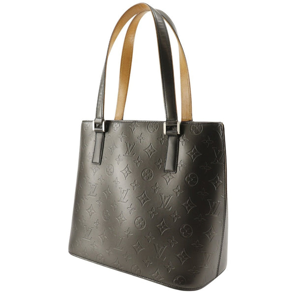 【LOUIS VUITTON】ルイ・ヴィトン
 ストックトン トートバッグ
 M55112 モノグラムマット ノワール 黒 CA0032刻印 肩掛け 手提げ A5 ファスナー Stockton レディース