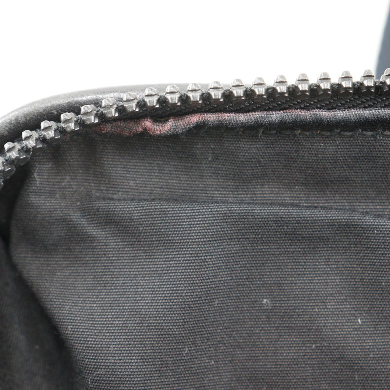 [Bottegaveneta]BOTTEGA VENETA Bolso, lienzo x cuero, gris/negro, bolso de hombro, cremallera doble A5, damas