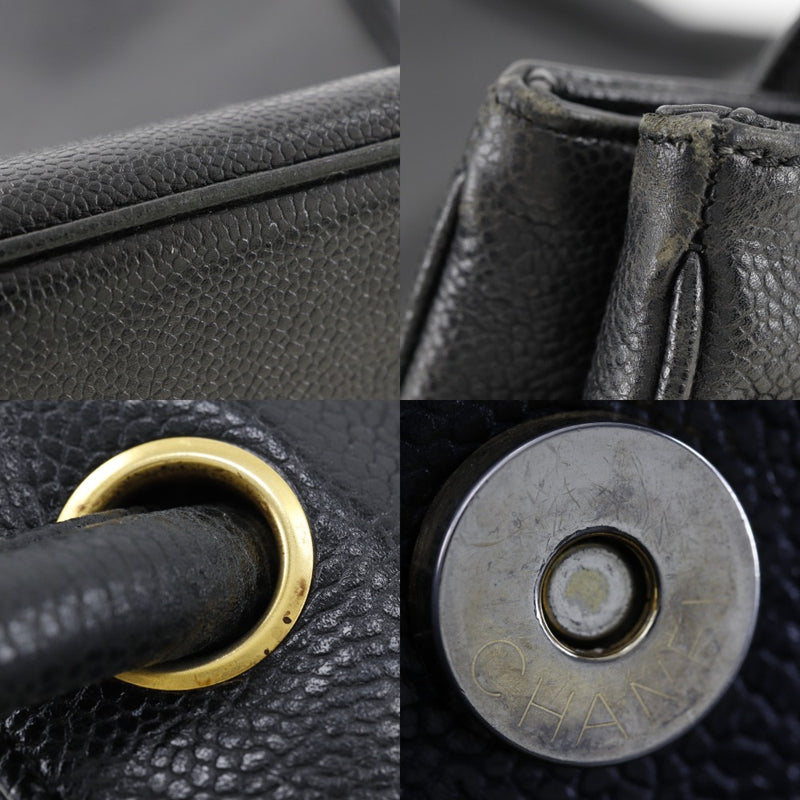 [CHANEL] Chanel 
 Cocomark tote bag 
 Caviar Skin Shoulder A4 Snap button COCO Mark Ladies