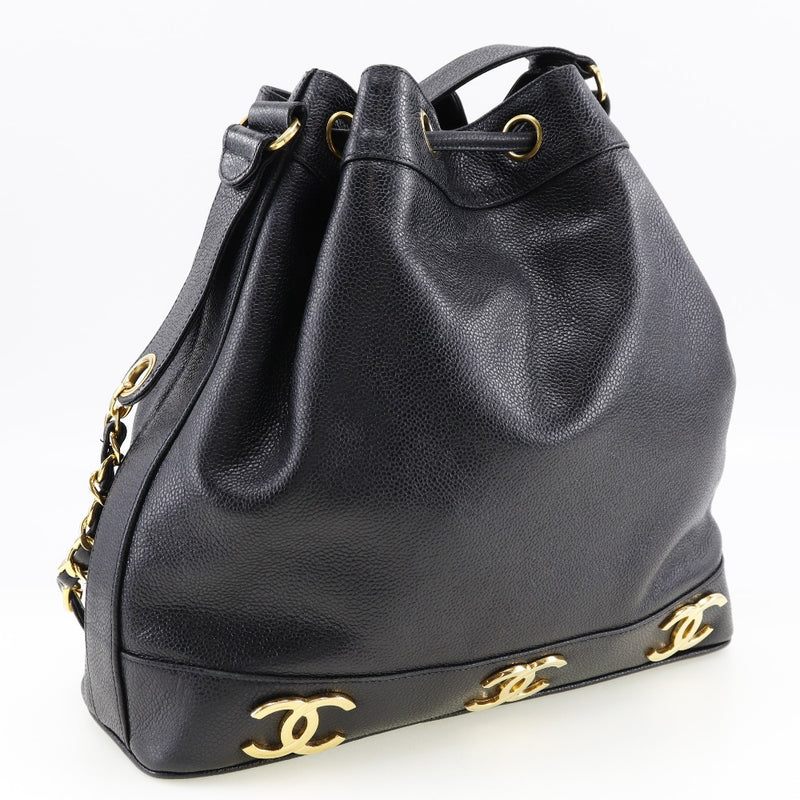 [CHANEL] Chanel 
 Triple Coco Shoulder Bag 
 Caviar Skin diagonal hanging A5 drawstring TRIP LUCO CO Ladies