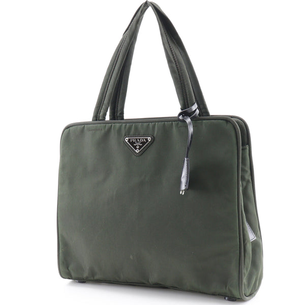 [Prada] Prada 
 Bolso 
 Nylon Olive Green Handbag A5 Zipper Ladies