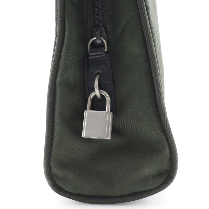 [Prada]PRADA Bolso de nylon oliva bolso verde A5 damas de cremallera