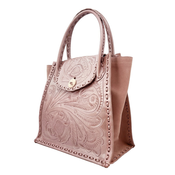 [조각 부족] 조각 부족 토트 백 가죽 핑크색 꽃 핸드백 A5 플랩 여자 A 순위