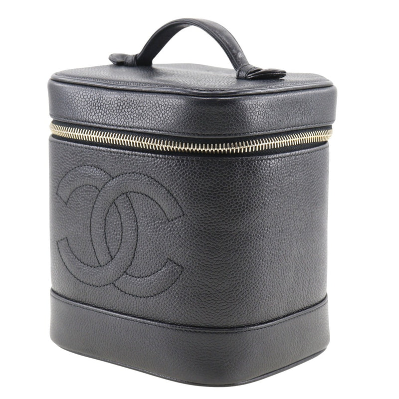 [CHANEL] Chanel 
 Vanity handbag 
 A01998 Caviar Skin Handsage Fastener Vanity Ladies