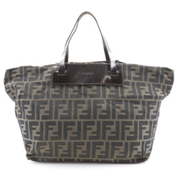 [FENDI] Fendi 
 Zukka handbag 
 15823-1-009 Nylon canvas x leather handbag A5 fastener ZUCCA Ladies