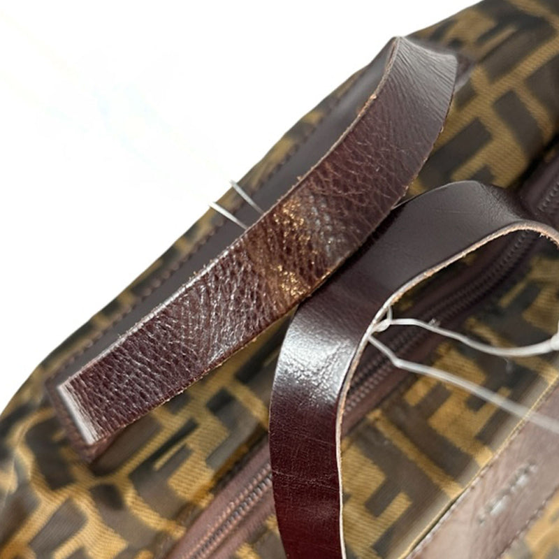 [FENDI] Fendi 
 Zukka handbag 
 15823-1-009 Nylon canvas x leather handbag A5 fastener ZUCCA Ladies
