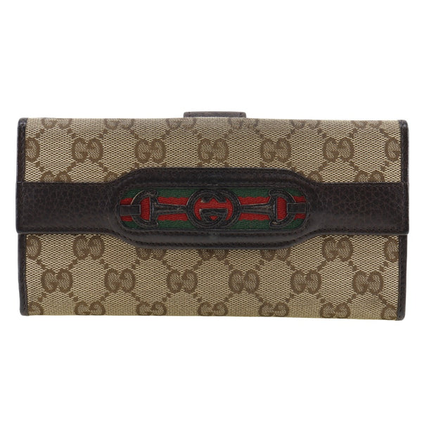 [GUCCI] Gucci 
 W hook long wallet 
 295351 GG Canvas Snap button Double SideD Unisex