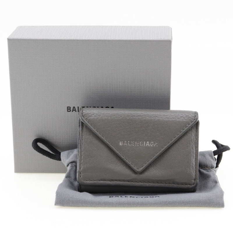 【BALENCIAGA】バレンシアガ
 ペーパーウォレット 三つ折り財布
 カーフ スナップボタン Paper wallet ユニセックスA-ランク