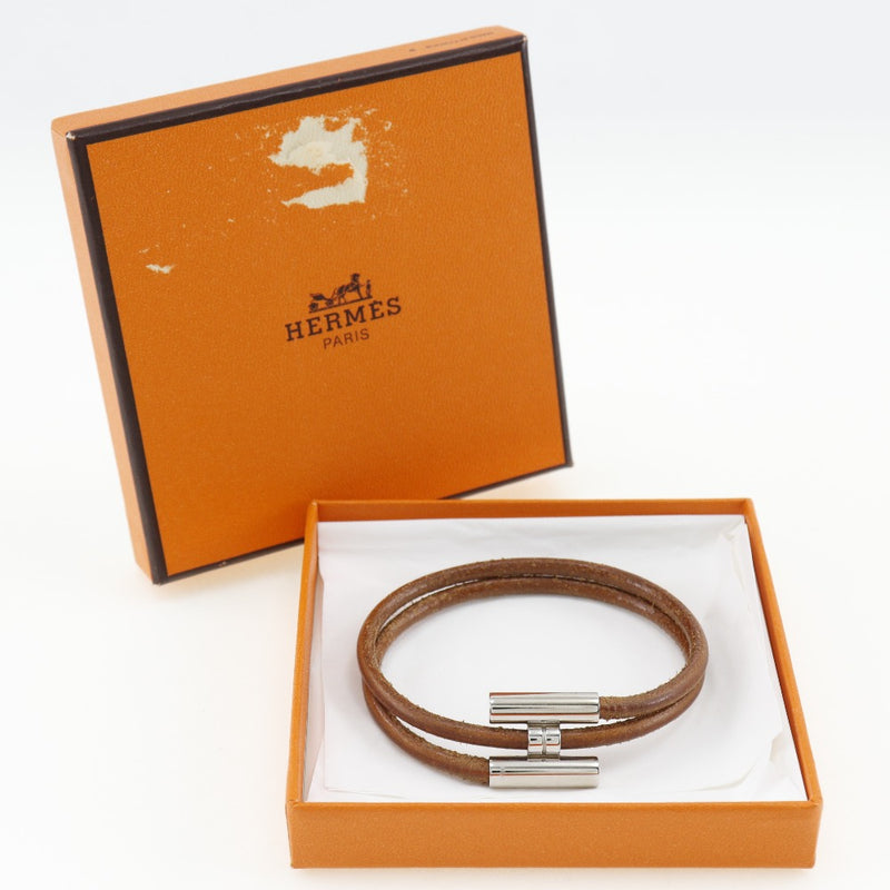 [HERMES] Hermes 
 Trunis bracelet 
 Leather x Metal about 12.5g TOURNIS Unisex