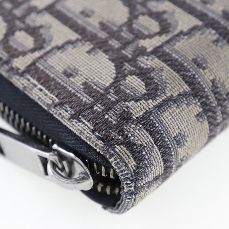 【Dior】クリスチャンディオール
 オブリークロングジップウォレット 長財布
 キャンバス ファスナー Oblique long zip wallet レディース