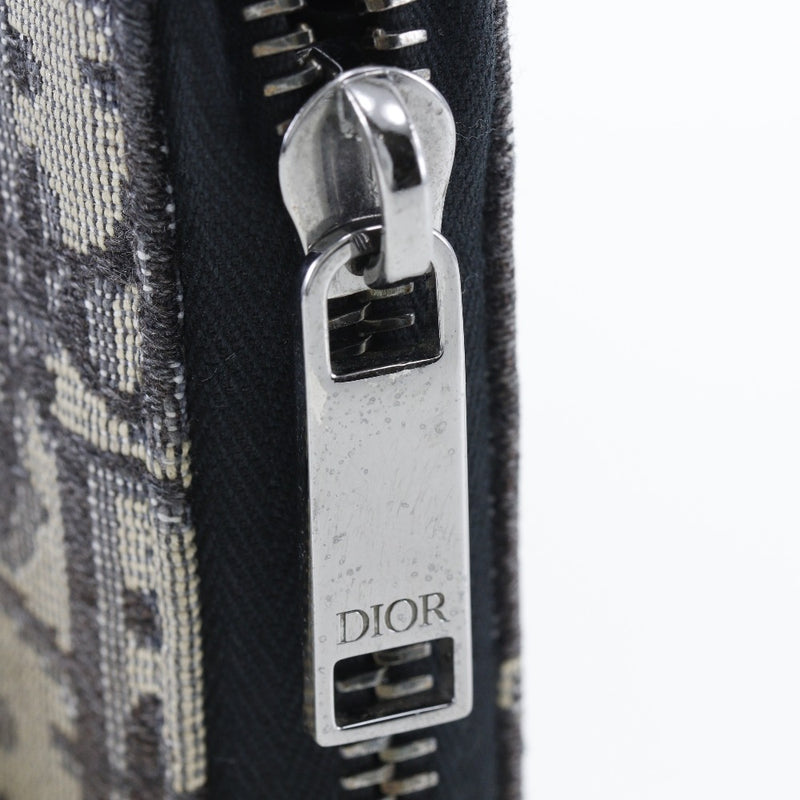 [dior]克里斯蒂安·迪奥（Christian Dior） 
 oblle克隆拉链钱包长钱包 
 帆布紧固件倾斜的长滑链钱包女士