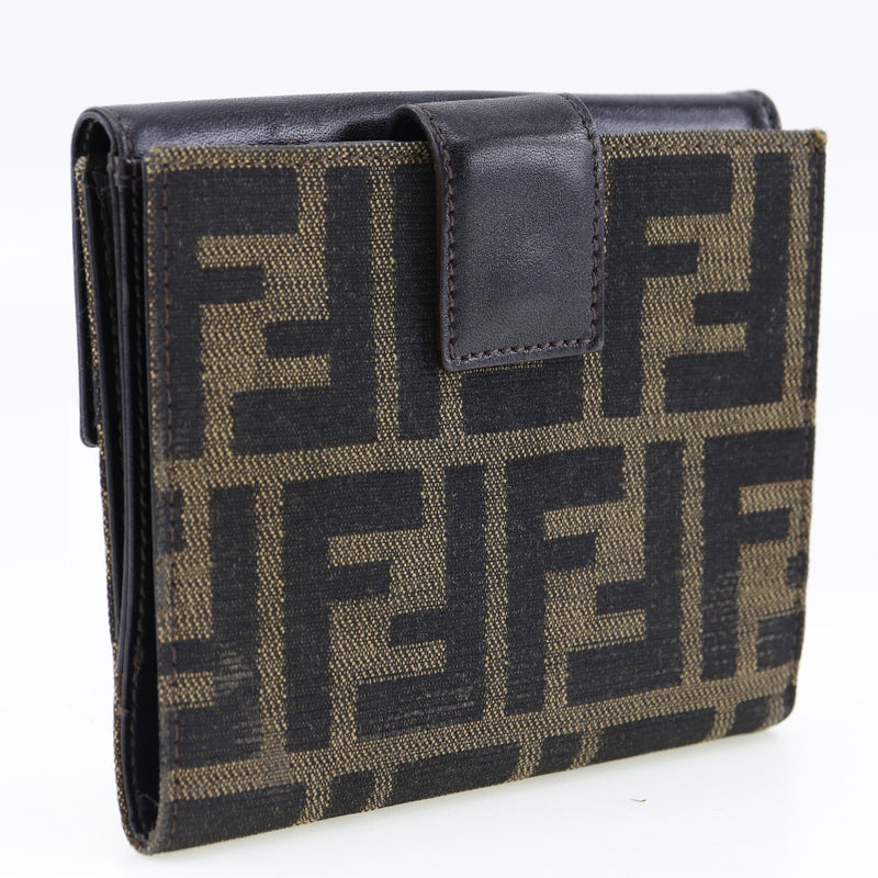 [FENDI] Fendi 
 Bi-fold wallet 
 Canvas x Leather Snap button Ladies