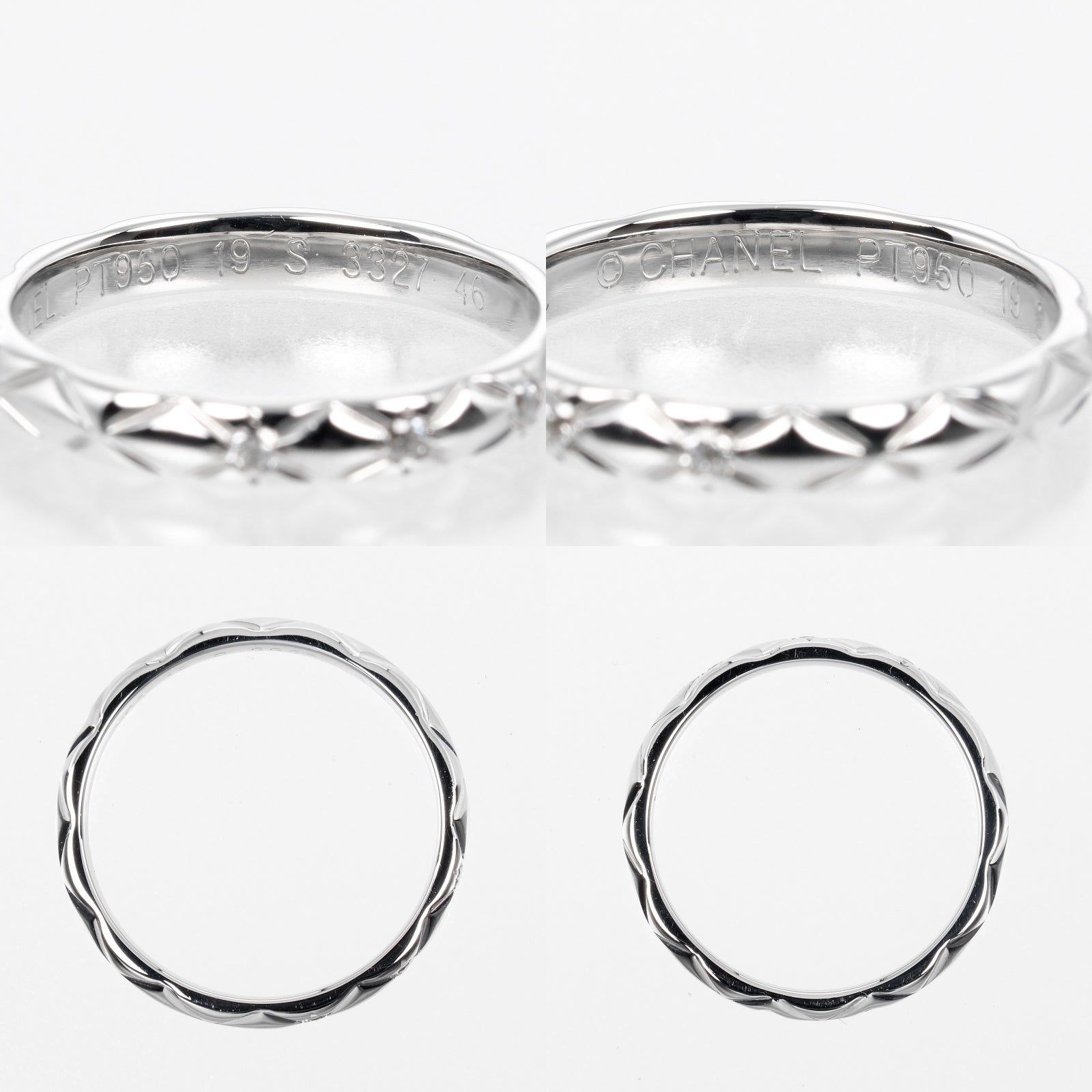 CHANEL】シャネル ココクラッシュ 6号 リング・指輪 Pt950プラチナ×3P