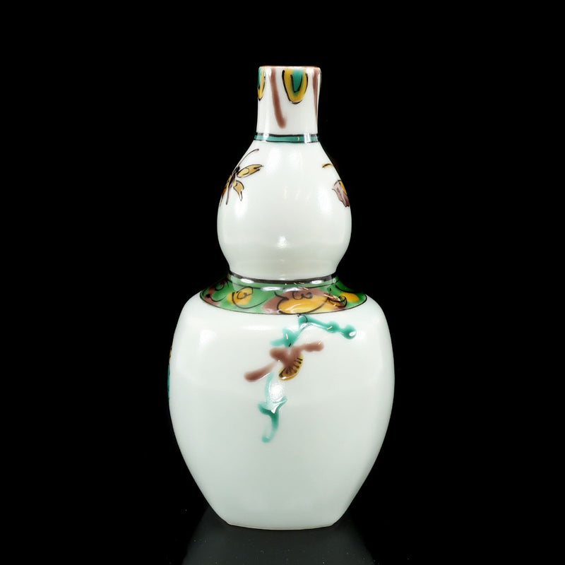 人間国宝 藤本能道 作 】 草白釉色絵童女図 徳利 陶磁器 酒器
