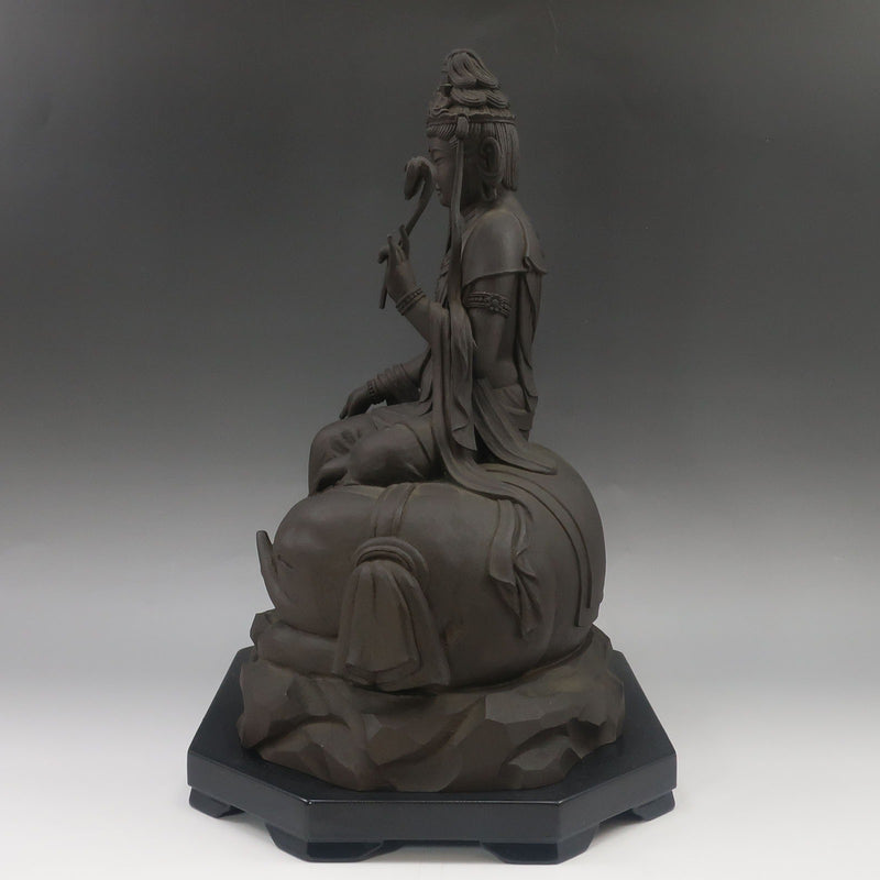 大仏師 松久宗琳 作 【 普賢菩薩像 】 金属製 置物 オブジェ