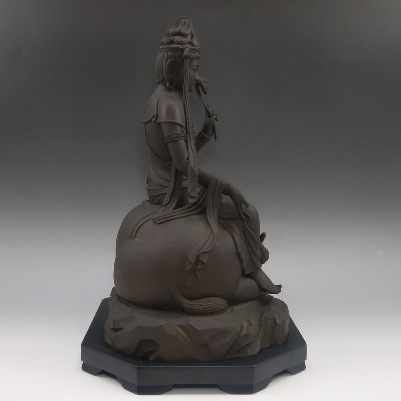 大仏師 松久宗琳 作 【 普賢菩薩像 】 金属製 置物 オブジェ