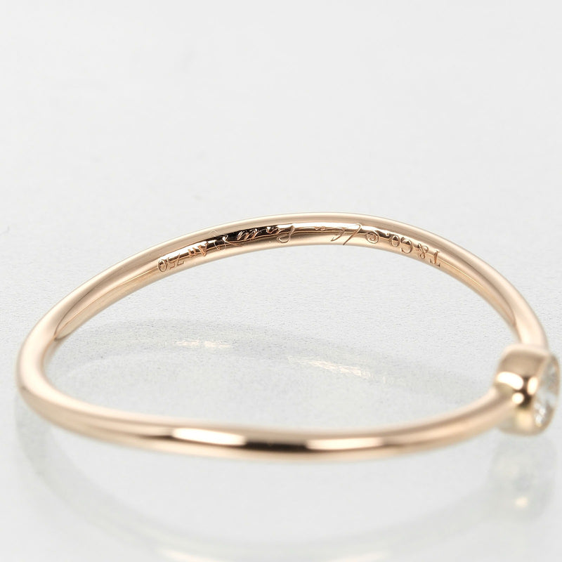 [TIFFANY & CO.] Tiffany 
 Wave Single Row No. 10 Ring / Ring 
 K18 Pink Gold x Diamond about 0.95g Wave Single Low Low Ladies A Rank