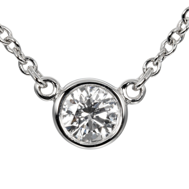 [TIFFANY & CO.] Tiffany 
 Viser Yard Necklace 
 Top width 4.2mm PT950 Platinum x Diamond about 2.47g by the Yard Ladies A Rank
