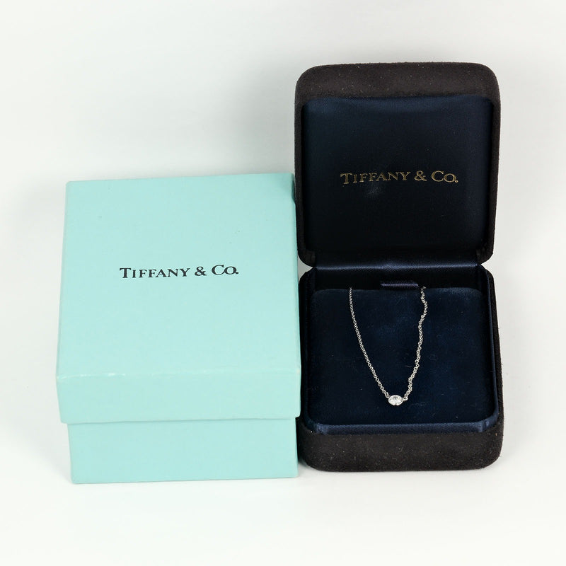 [Tiffany＆Co。]蒂法尼 
 Viser Yard项链 
 顶部宽度4.2mm PT950白金X钻石大约2.47克，院子女士