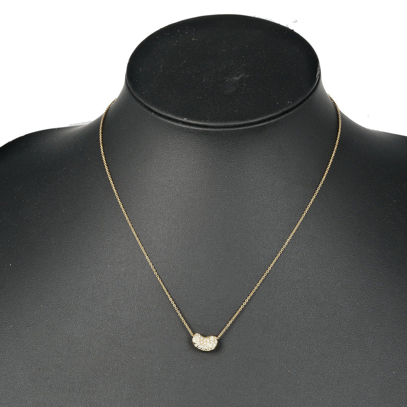 [TIFFANY & CO.] Tiffany 
 Bean necklace 
 K18 Yellow Gold x Pave Diamond Approximately 3.26g Bean Ladies A Rank
