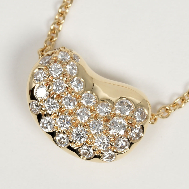 [Tiffany & co.] Tiffany 
 Collar de frijoles 
 K18 Gold Yellow Gold X Pave Diamond Aproximadamente 3.26g Damas de frijoles un rango