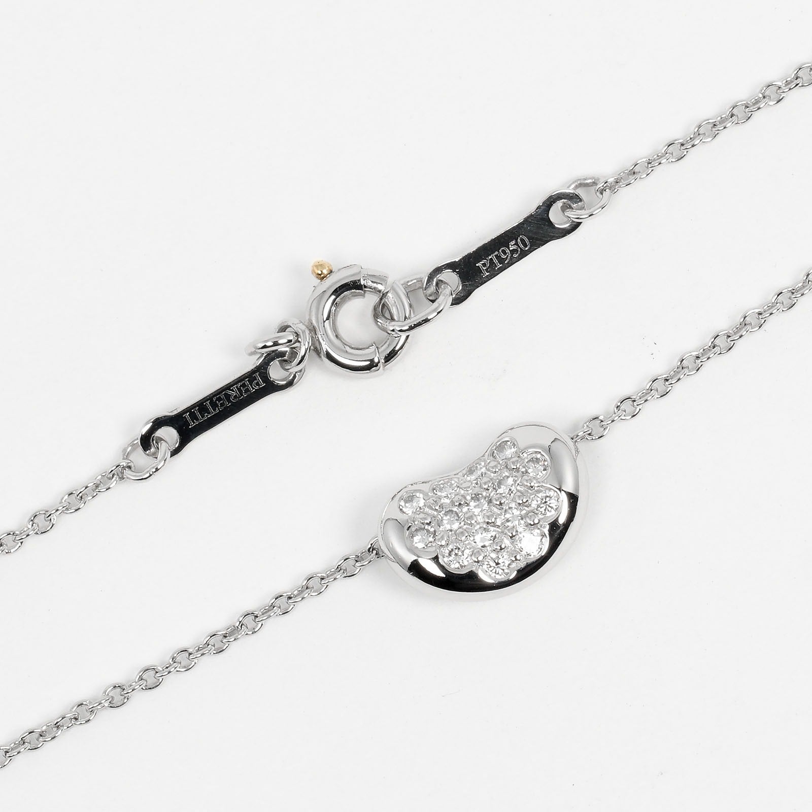 c699 美品 ティファニー ダイヤ ビーン プラチナ ネックレス PT 950