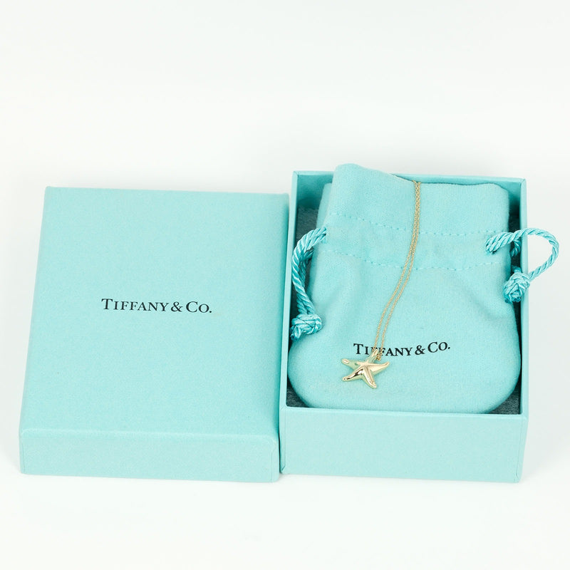 [Tiffany & Co.] Tiffany 
 불가사리 목걸이 
 K18 옐로우 골드 약 3.97g 스타 물고기 숙녀 계급