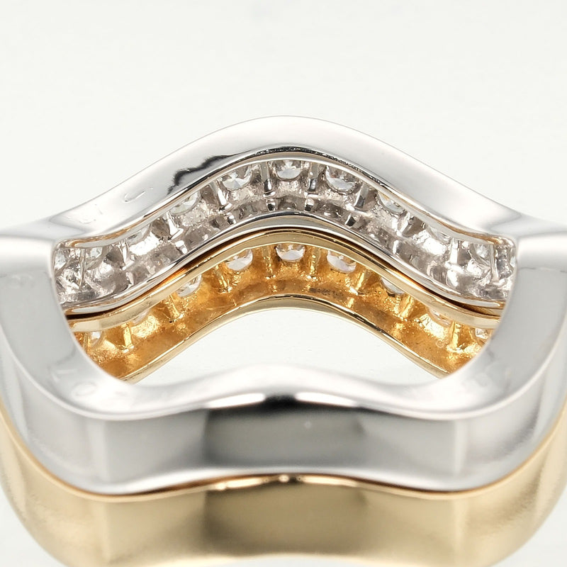 [Cartier] Cartier 
 Neptuno No. 9 Anillo / anillo 
 K18 oro x diamante x yg wg aproximadamente 8.24g neptuno 2 filas damas un rango