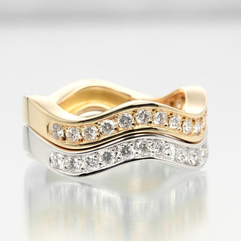 [Cartier] Cartier 
 Neptune No. 9 Ring / Ring 
 K18 Gold x Diamond x YG WG Approximately 8.24G Neptune 2 ROWS Ladies A Rank